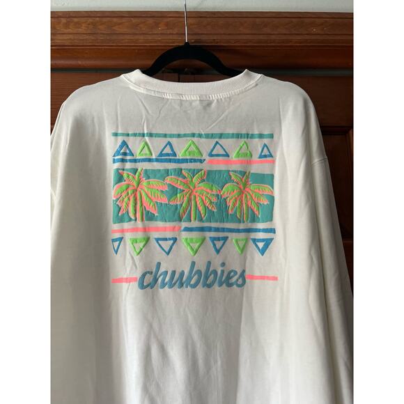NWT Chubbies Men The Vanilla Latte Soft Terry Crewneck Sweatshirt White Size XXL - Picture 12 of 13
